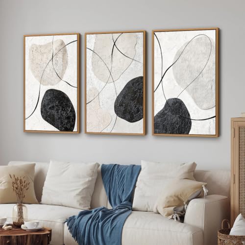 Black and White Framed Canvas Wall Art Set
