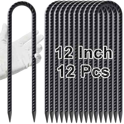 Trampoline Stakes Heavy Duty 12 Inch Trampoline Anchors High Wind (20 Count)