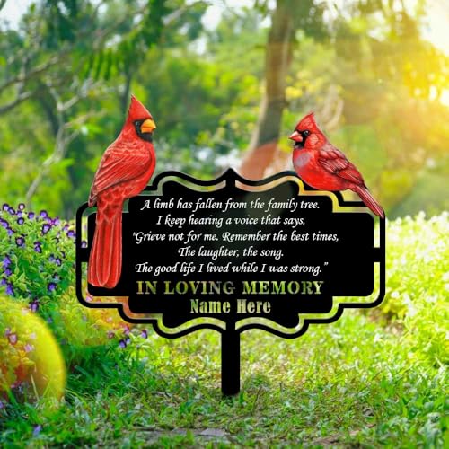 Personalized 12in Cemetery Memorial Metal Stakes