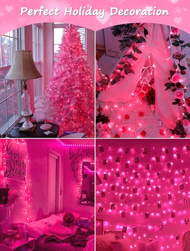 Pink Mini Christmas Lights (26 Foot)
