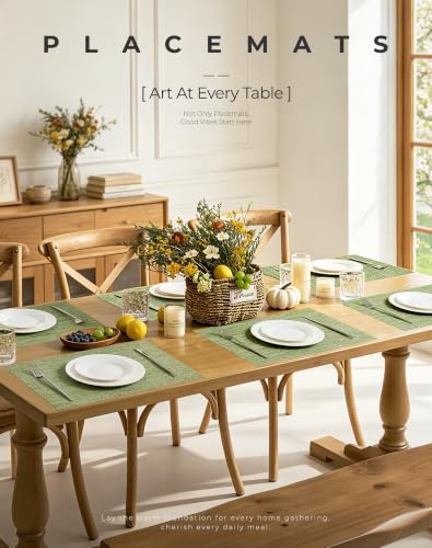 Bean Green Woven Placemats Set of 12 (12 Count)