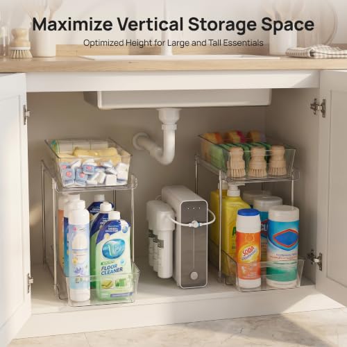 2 Pack Larger Higher Pull Out Bathroom Under Sink Organizer (2 Count)