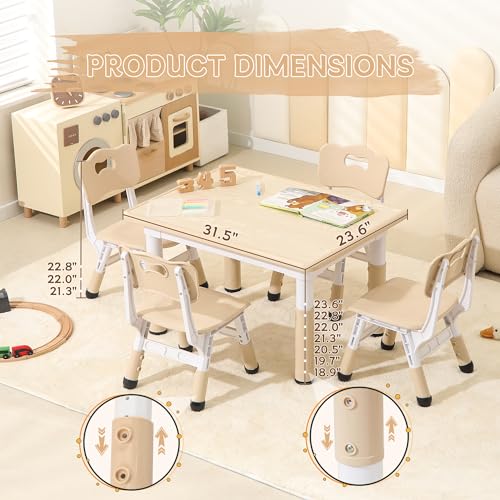 Height Adjustable Kids Table and Chairs