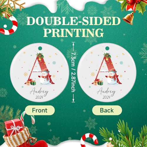 Personalized Christmas Ornaments with Initial Name
