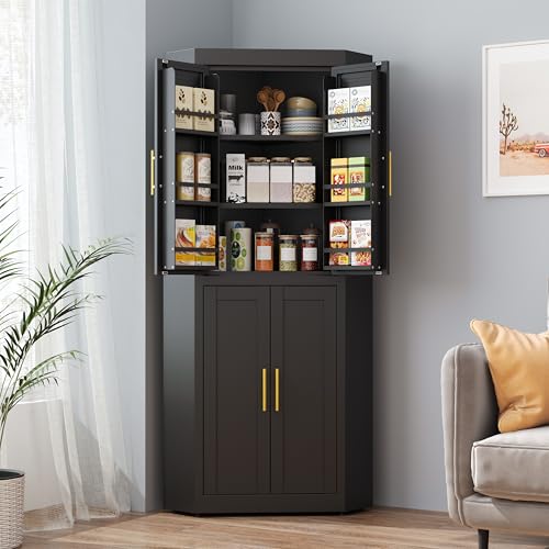 63" Metal Corner Kitchen Pantry Cabinet