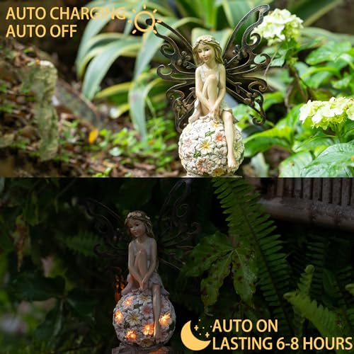 Solar Fairy Statue Garden Decor
