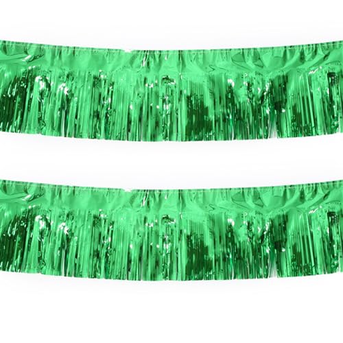 Green Foil Fringe Garland 10FT 2packs for Parade Float Decorations (20 Foot)