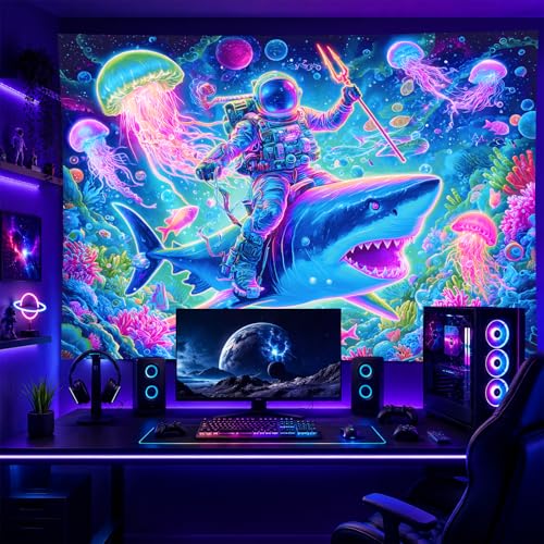 Blacklight Tapestry Galaxy Party Wall Decor 78 x 59 Inch