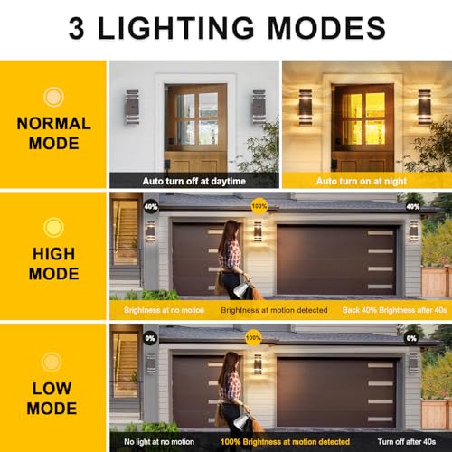2 Pack Oil Rubbed Bronze Outdoor Wall Lights with 3 (2 Count)