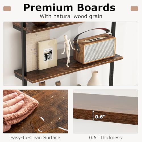 4 Tier Industrial Bookshelf Set of 2 (2 Count)