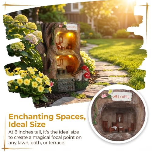 Solar Light Gnome Fairy Garden House for Outside (36.96 Ounce)