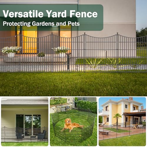No Dig Dog Fence Outdoor for Yard with Gate