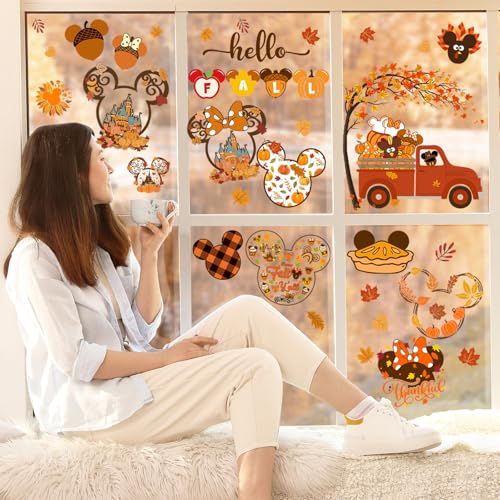 Mouse Themed Fall Window Clings