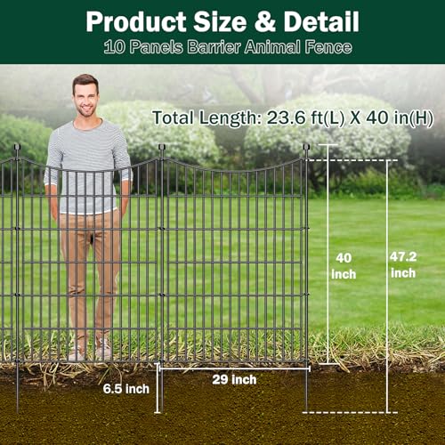 No Dig Dog Fence Outdoor for Yard with Gate