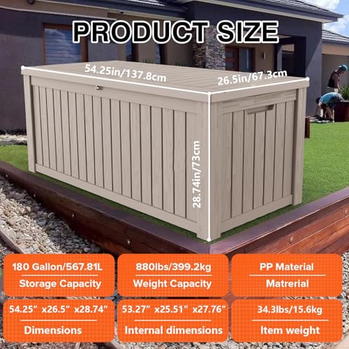 180 Gallon Resin Outdoor Storage Box
