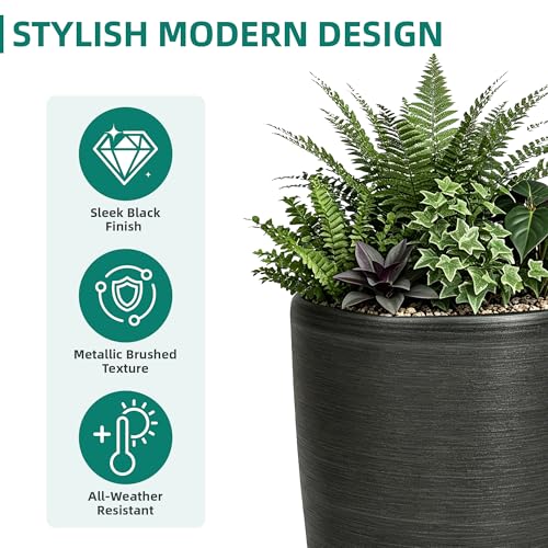 Autodaya 22.8" Tall Outdoor Planters Set of 2 (2 Count)