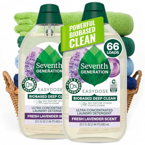EasyDose Laundry Detergent Fresh Lavender Scent 2 Pack Ultra Concentrated Washing Detergent 23 oz (46.2 Fl Oz)