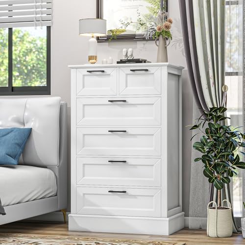 Odeekea White Dresser with 6 Drawers