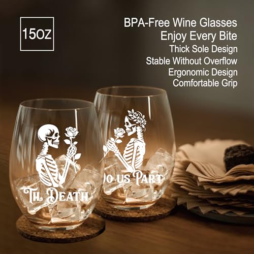 Skull Wine Glass 2 Piece with Gift Box