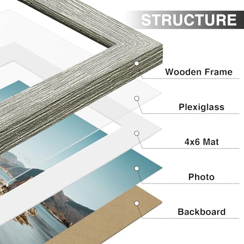 5x7 Picture Frames Set of 9 for Wall or Tabletop Display (9 Count)