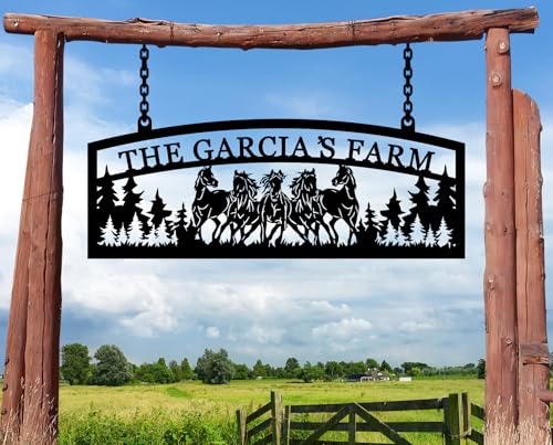 Personalized Horse Ranch Signs Horse Farm Last Name Sign Farmhouse Gift