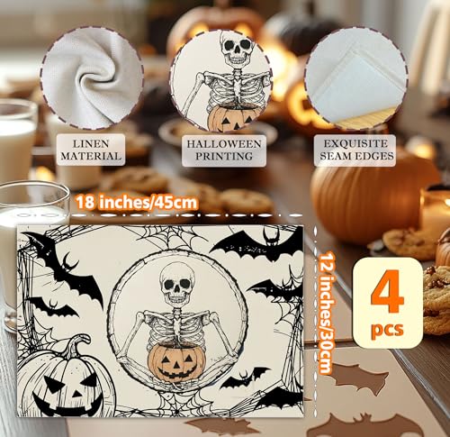 Halloween Skeleton Placemats Set of 4 (4 Count)
