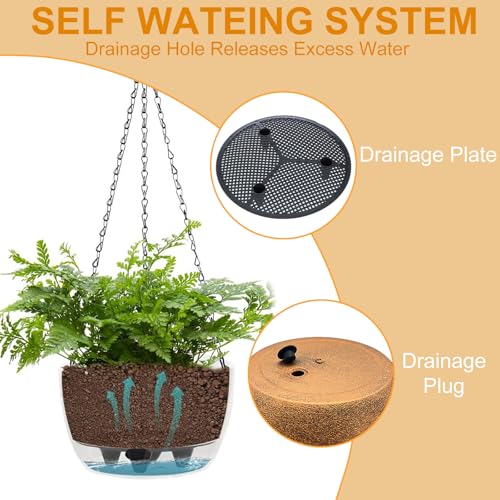 2 Pack Solar Hanging Planters for Plants Outdoor (2 Count)