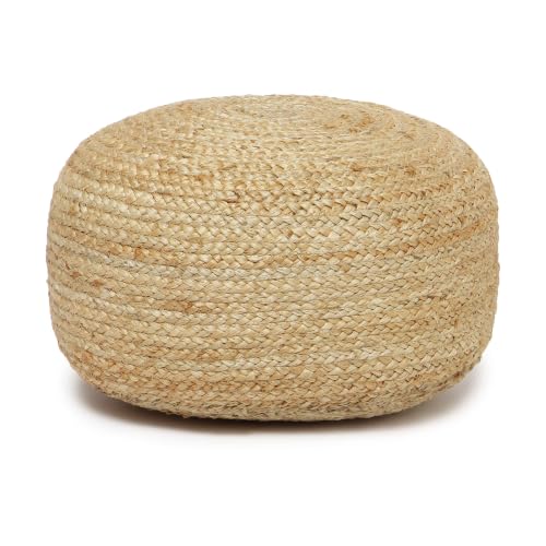 Jute Circular Low Pouf Ottoman