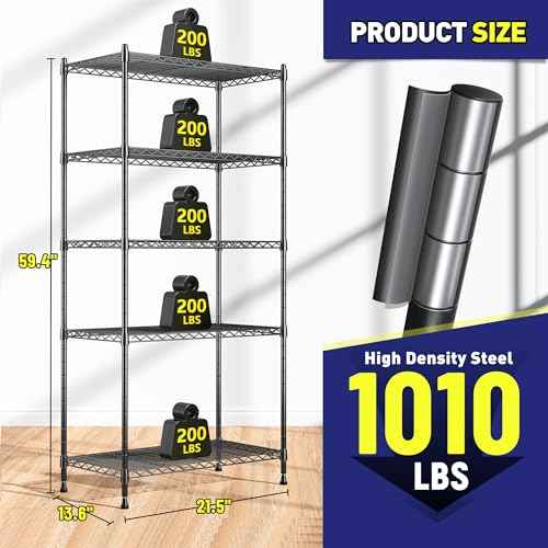 5 Tier 1010LBS Adjustable Narrow Storage Shelves