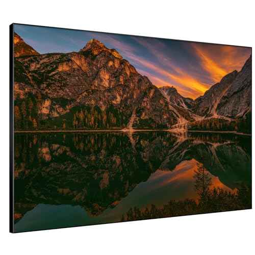 60"x72" Extra Large Framed Wall Art Majestic Mountain Landscape Reflected in Lake at Sunset for Home Living Room Bedroom Decor