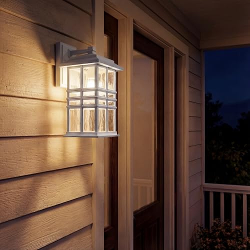 Beacon Square 12" Outdoor Wall Light in White