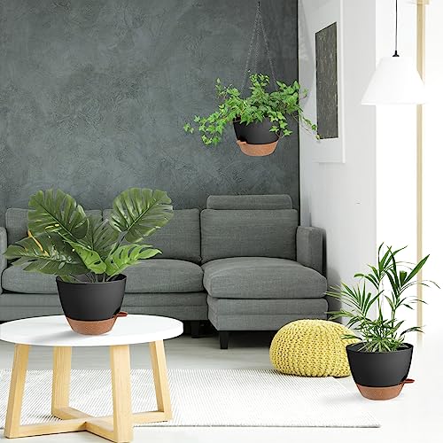 12 Inch Self Watering Hanging Planters for Indoor Outdoor Plants