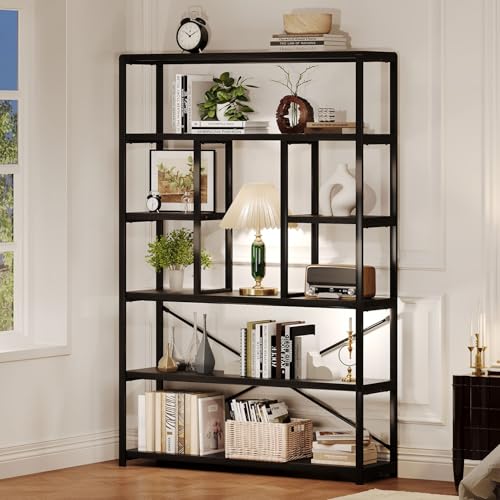 6 Tier Industrial Bookshelf for Bedroom Living Room Office (6 Count)