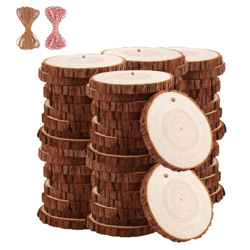 Natural Wood Slices TICIOSH 50 Pcs 2.4 (50 Count)
