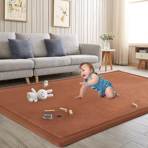 Baby Play Mat for Floor Nursery Muscle Mat Area Rug Playroom Rug 79"x138" Elastic Foam 1.3" Thick Crawling Mat for Babies