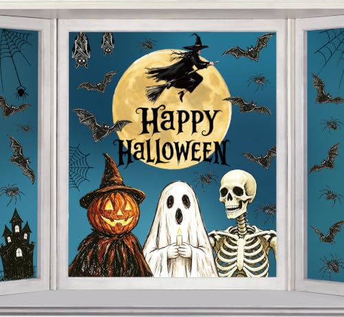 Vintage Halloween Window Clings 6 Sheets (6 Count)