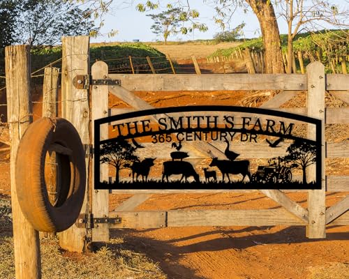 Personalized Hanging Metal Farm Signs