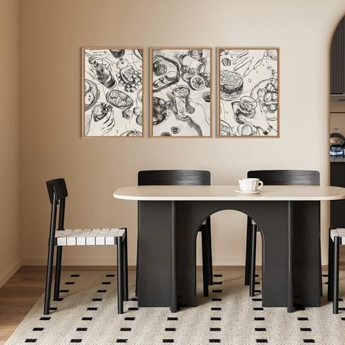 Large Retro Sketch Cheers Framed Canvas Wall Art