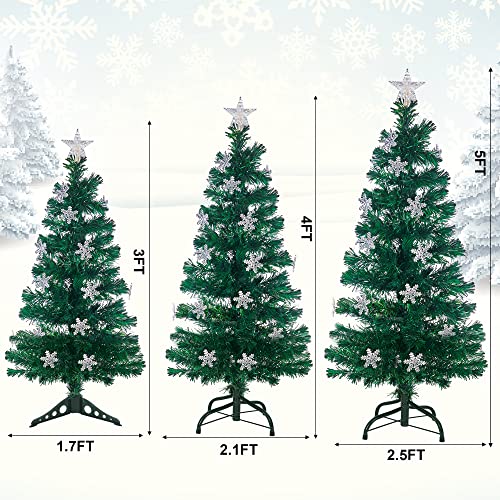 5 FT Fiber Optic Christmas Tree with Lights Artificial Xmas Trees
