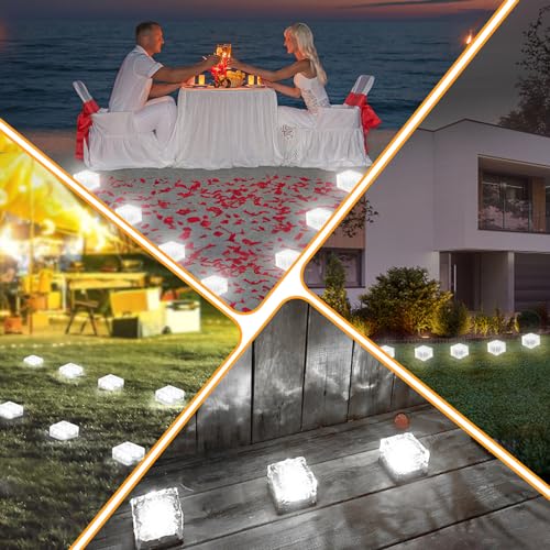Solar Brick Lights Outdoor Solar Lights Outdoor Waterproof Patio (6 Count)