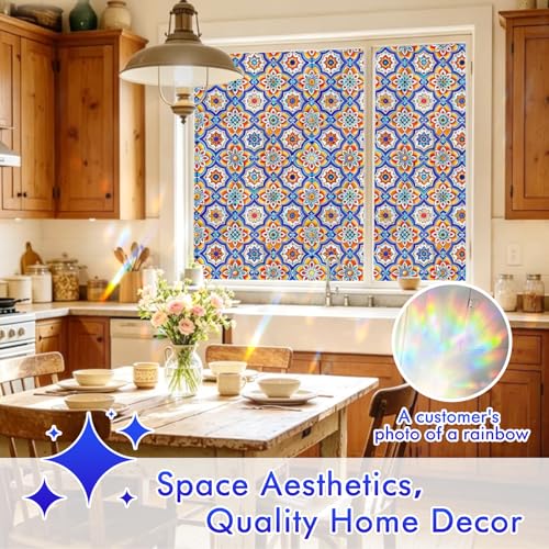 Rainbow Stained Glass Window Privacy Film
