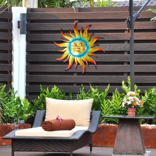 Large Metal Sun Wall Art Decor