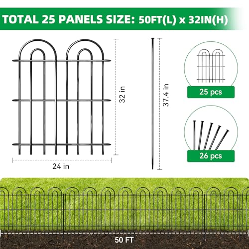 25 Panels Decorative Garden Fence (19200 sq inch)
