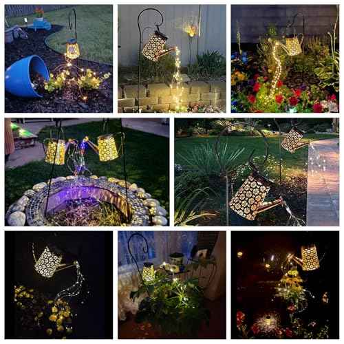 2 Pack Solar Watering Can Lights with Shepherd Hook (2 Count)