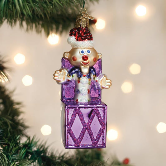 Charlie-in-The-Box Glass Blown Ornament for Christmas Tree, Handcrafted Holiday Decoration, Rudolph Collection