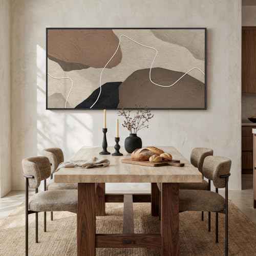Extra Large Neutral Brown Beige Abstract Wall Art for Living Room