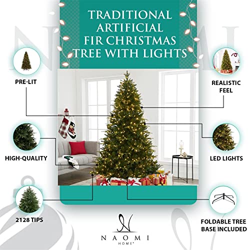 Traditional 4.5ft Prelit Artificial Christmas Tree with 679 Branch Tips