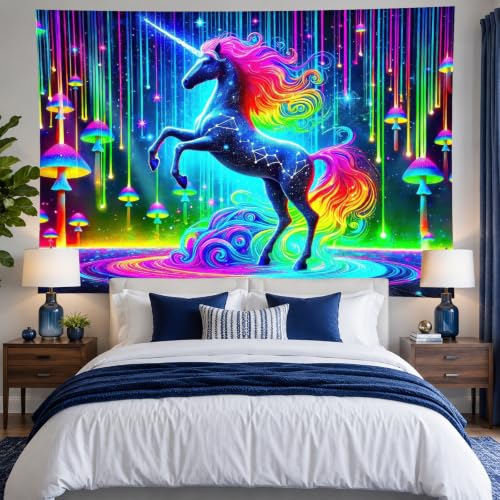Blacklight Tapestry Fantasy Galaxy Wall Art 59 x 78 Inch