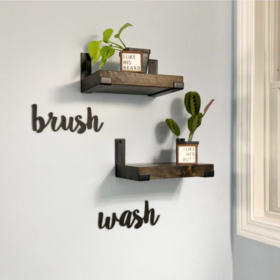 Rustic Shelves with J (2 Count)