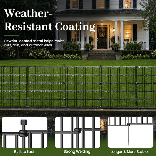 No Dig Garden Fence Outdoor for Yard (629.2 Sq Ft)
